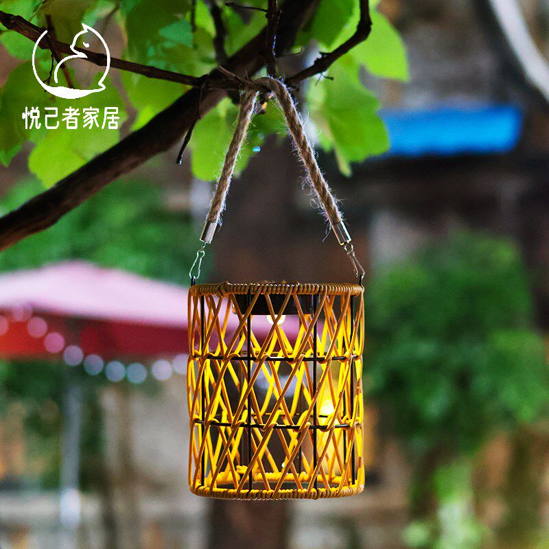 庭院太阳能吊灯仿藤条灯笼中式复古氛F围灯户外挂灯阳台花园装饰,家装灯饰光源,户外吊灯,淘宝优惠券,粉丝福利购,淘宝优惠卷