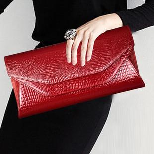 艾薇媞新款 真皮手拿包女包时尚 气质手抓包红色钱包女士手包大容量