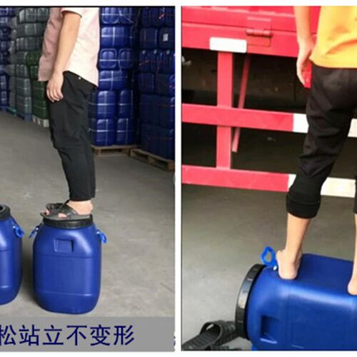 50L加厚储水塑料桶螺旋蘑菇型手提化工水桶K50KG涂料乳液桶废液桶