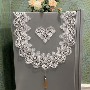 新款双开门冰g箱盖巾单开门通用防尘罩轻奢蕾丝洗衣机盖帘防尘布