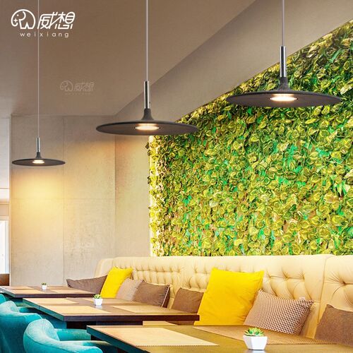 侘寂风微水泥吊灯餐厅吧台咖啡厅餐F桌简约现代飞碟卧室床头灯具