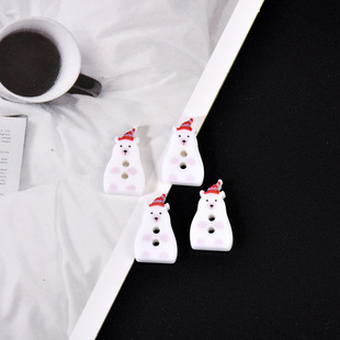 圣诞帽小熊纽扣diy手账挂件娃衣发圈手工装饰配件扣子