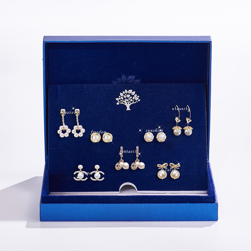 日本品质S925银针一周耳钉套装气质高级感小香风珍珠耳环生日礼物