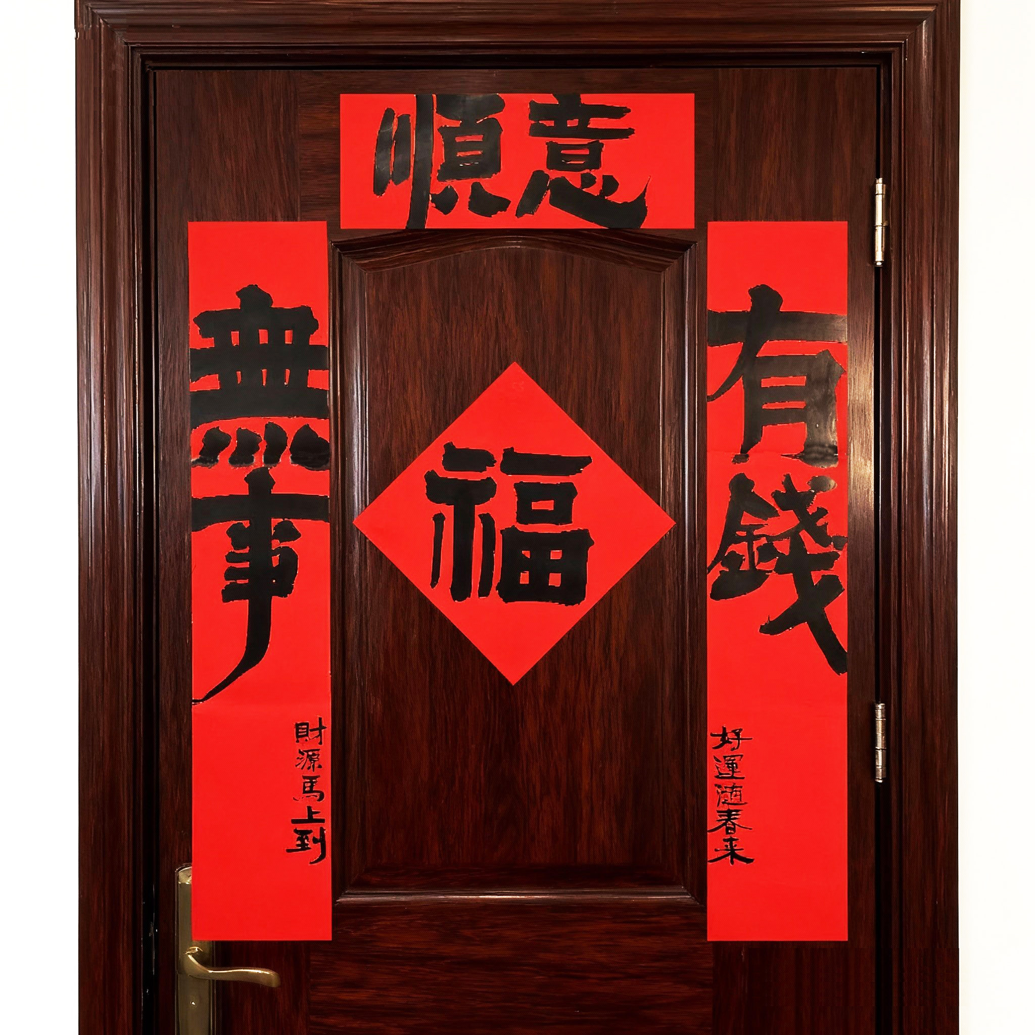 春联对联2027年新款过年手写定制羊年福字自带背胶春节大门贴装饰
