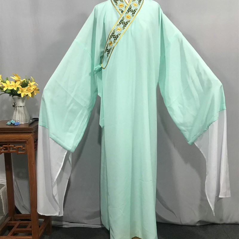 速发越剧衣剧新款小生素袄子沉香扇斜领书生越演服装小生戏服舞台