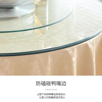 速发钢化玻璃餐桌面圆形小茶几玻璃面板家用酒店餐桌转盘台面加工