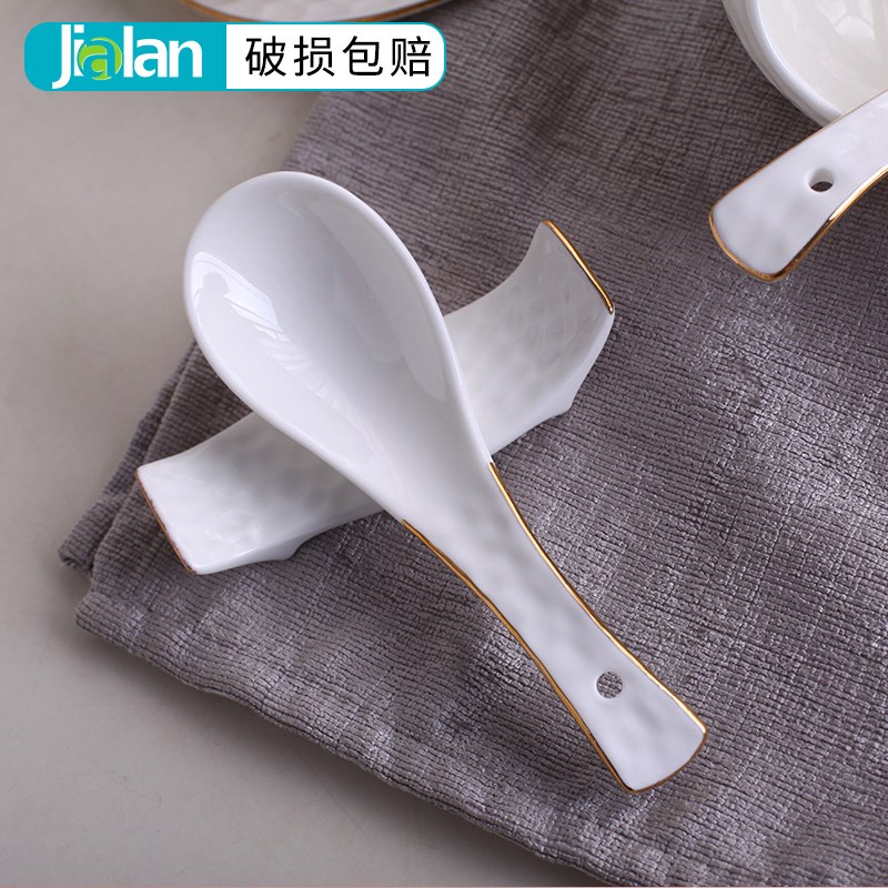 速发勺子陶吃勺子家用饭勺小瓷大汤勺调羹勺饭勺喝汤勺咖啡勺牛奶