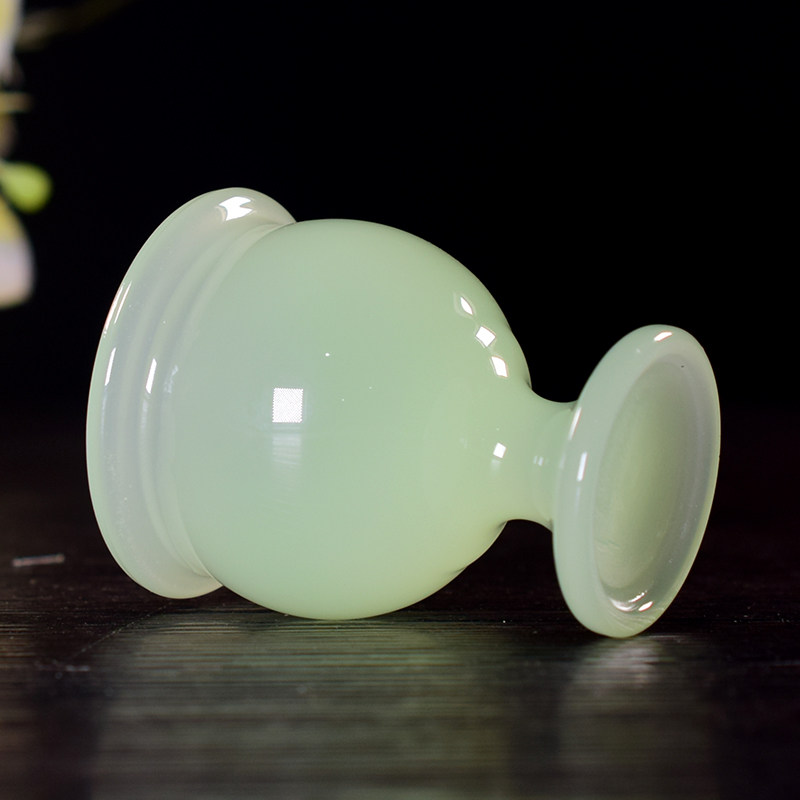 速发家用拜神供奉佛前财神高脚酒杯茶杯仿琉璃仿汉白玉供水杯用品