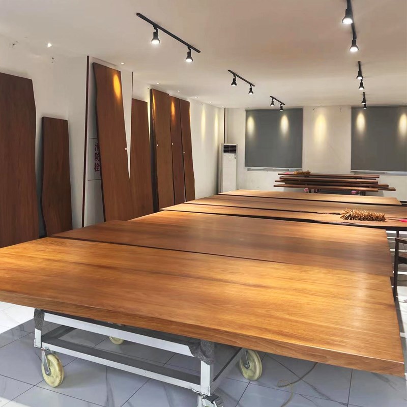 速发缅甸瓦城柚木实木大板茶桌茶红原木茶办老板板公桌大班台台木