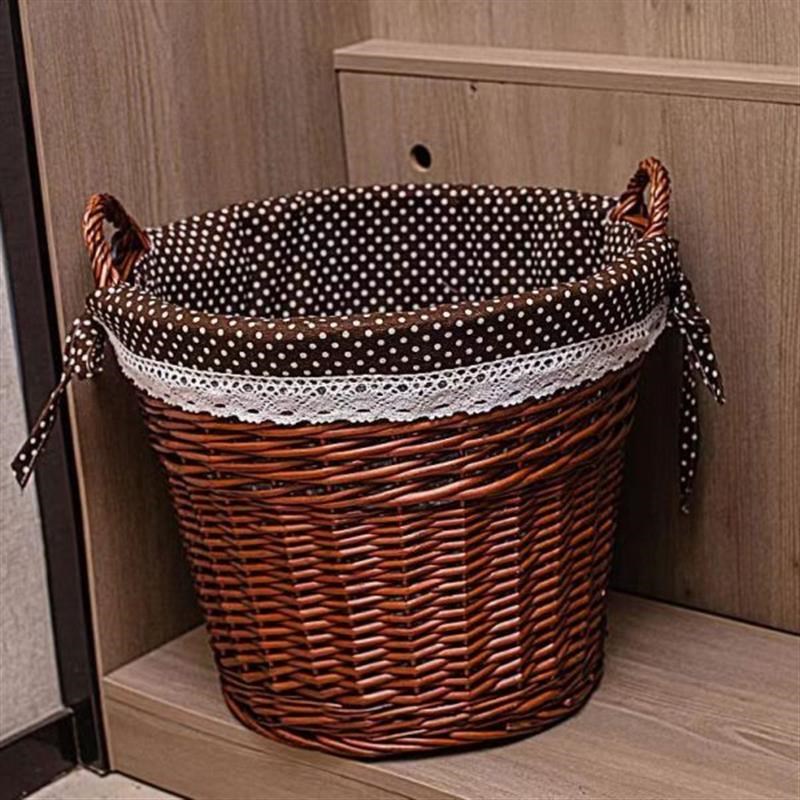 速发藤编家用洗衣脏筐篓收纳衣服鞋袜收纳筐脏收纳衣柳编洗衣篮气