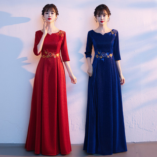 速发大合成团演出服唱人长裙红歌比赛朗诵晚礼服成人学生表演晚礼