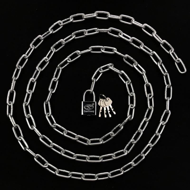 速发摩托小便携细加链大条锁便携式铁链锁自行车锁具室内锁长精致