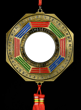 速发镜子咬剑狮门头振宅大门门头挂件 太极八卦镜牌包邮