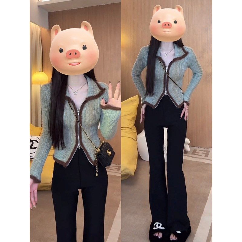 速发大高胖妹妹码级感渐变拼色翻领针织上衫秋冬季复古慵懒毛衣开,女装/女士精品,大码内搭,淘宝优惠券,粉丝福利购,淘宝优惠卷