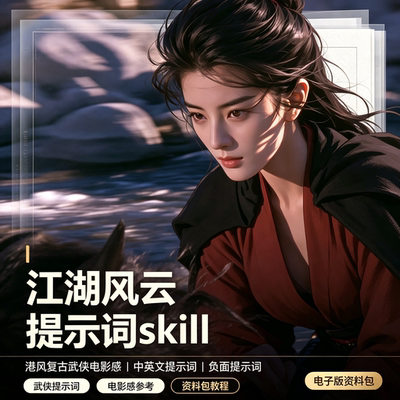 江湖风云AI提示词skill港风复古武侠电影感绘图提示词电子版资料