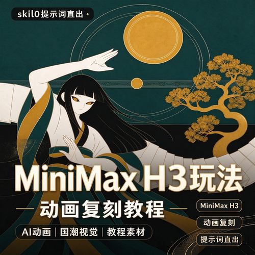 MiniMax H3玩法AI动画复刻教程国潮视觉提示词绘图素材