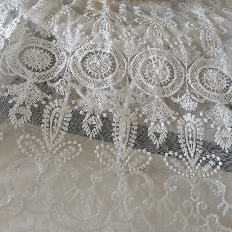 新款直销爆款水溶定型纱牛奶丝花边面料女装小仙女花边面料小香风