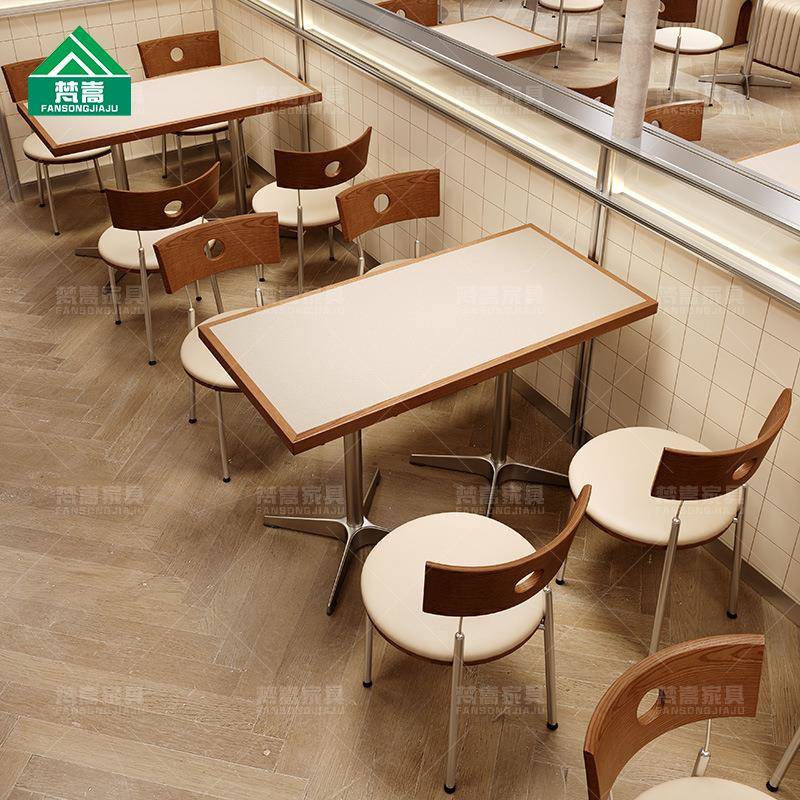 韩系轻食餐厅靠墙卡座工业风咖啡店卡座沙发轻食店桌椅组合商用
