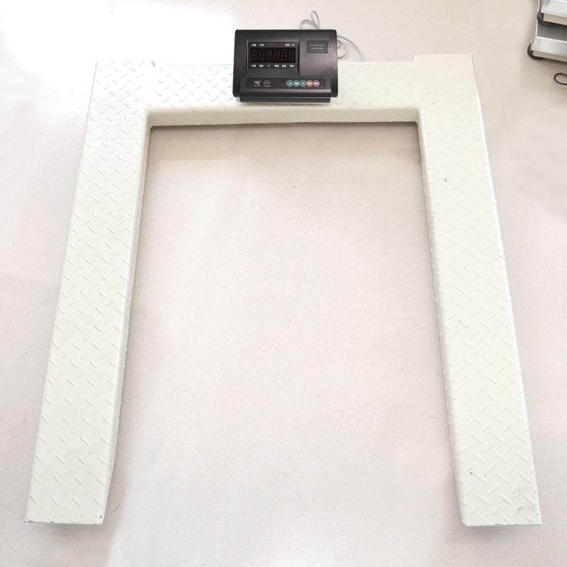 U型电子秤带滚轮移动式出口平台秤U型小磅秤2吨可手提便捷地磅秤