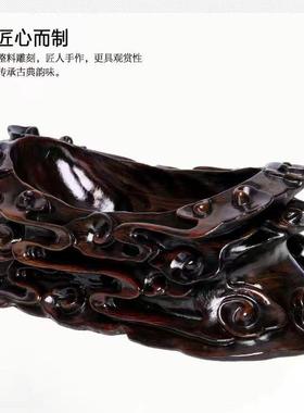 新创意LDV奇石底座中式雕刻通石原用头摆件通用底座石摆件仿实木