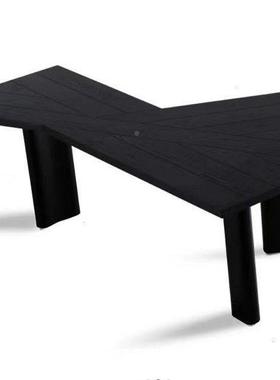 电简约现代实木脑桌轻风极简办异形JAI公桌老板桌设计师奢书桌工