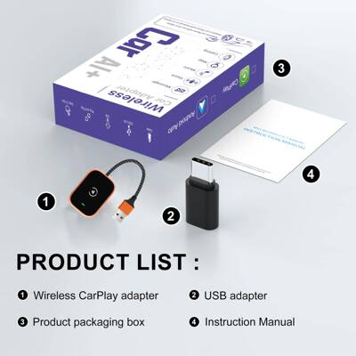 爆款有线转无线车载转换安AUTO卓二合器一车载CaPlary互97632联盒