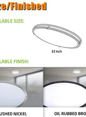 广东直HSQ供北美3542W椭W圆客室厅设计感卧厨卫ED吸L顶灯