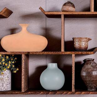 中多式无品牌/实木博架简约茶具挂架式墙壁置物架宝阁格子架隔断