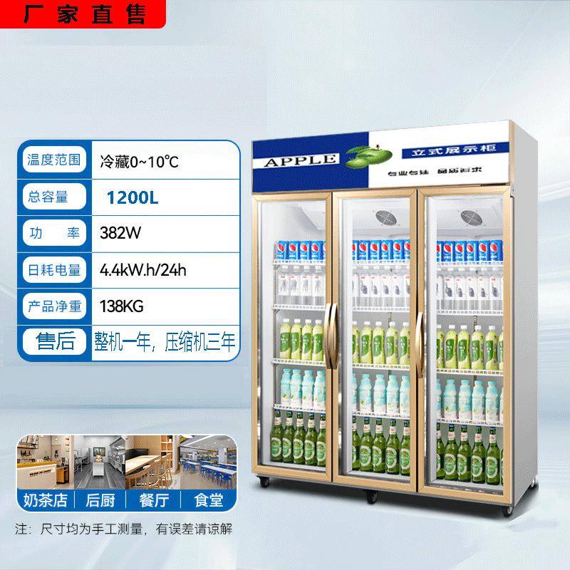 饮料啤酒展示柜商用单冷鲜藏保柜蔬菜水果立式柜便利503冰店双门