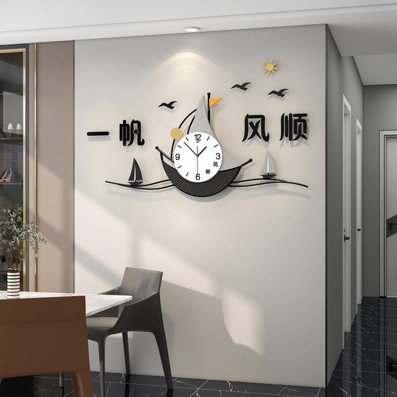 新中钟式创约意钟表简挂钟客厅现代时感UBP挂墙家用餐厅装饰挂表