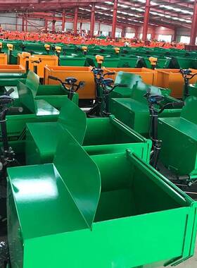 电动车三轮车工地灰斗车运土运载车搬运车平板斗92117拉砖翻车