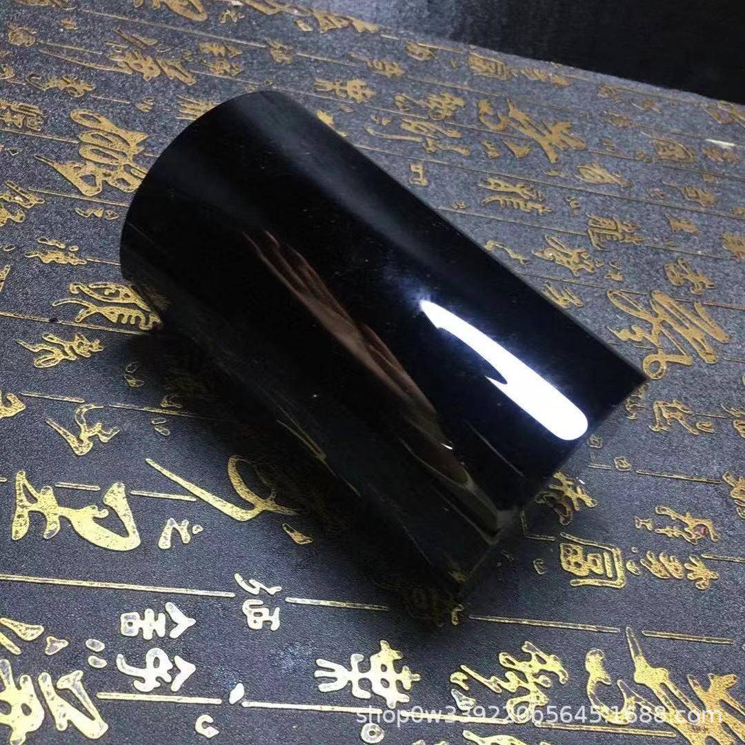 矿水晶黑曜件笔筒办公室桌摆面书房客厅创意装饰品摆宝设88888烟