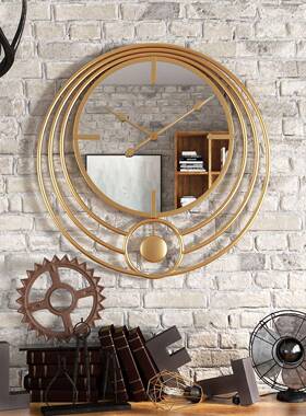 现代简约客厅艺EJS轻奢用装饰挂墙钟玄关过道创意时钟家餐厅铁挂