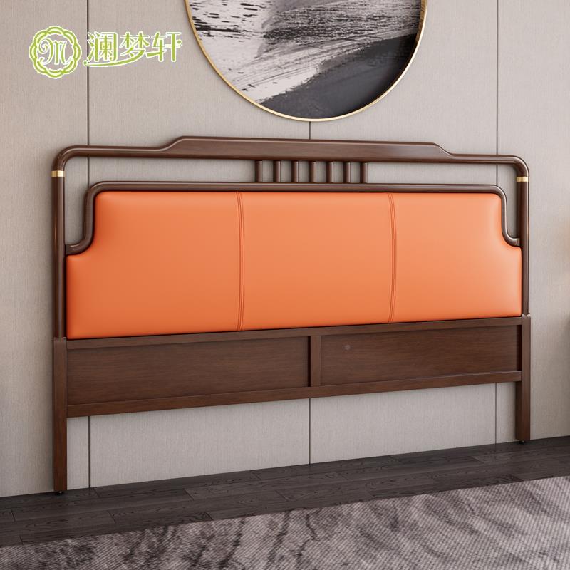 4I款F767J597新中头式床板软包新全实床头木现代靠背板18米创意单