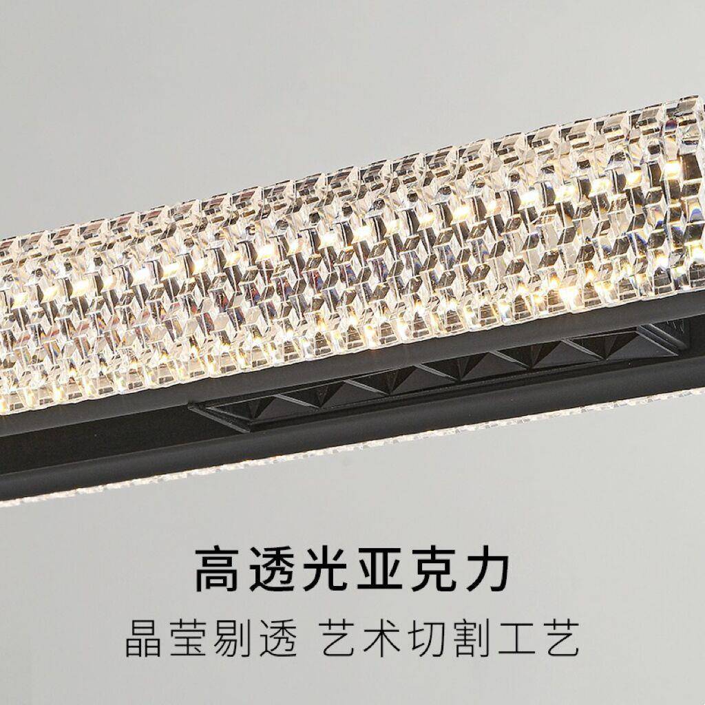 意式铜轻奢水晶线条餐厅吊大灯现房代全FDU简约气样板厨房岛台吧
