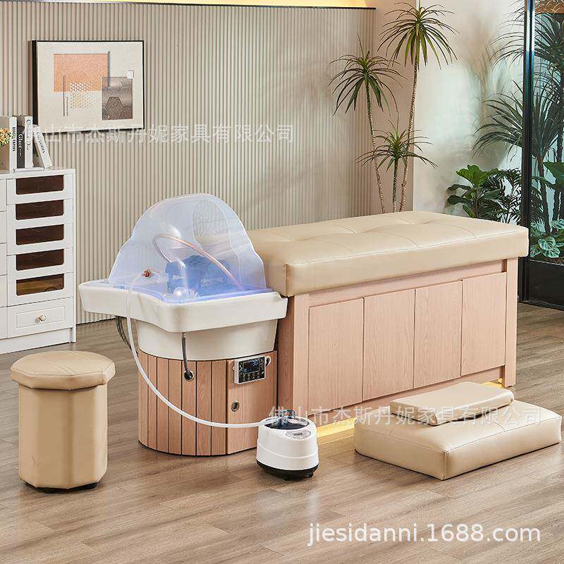 实木储物洗水头床厚床垫理发店生馆养头加疗JS-637-1水循环冲床熏