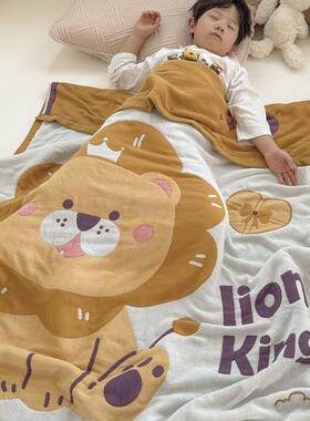 儿童纯棉用十层纱盖毯单全棉毛巾被宝宝四季通人幼儿园午KBX休布