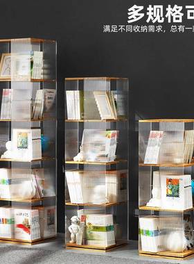 家简易书柜旋转书用架落区地ISL层一体靠墙收纳多置物架儿童阅读