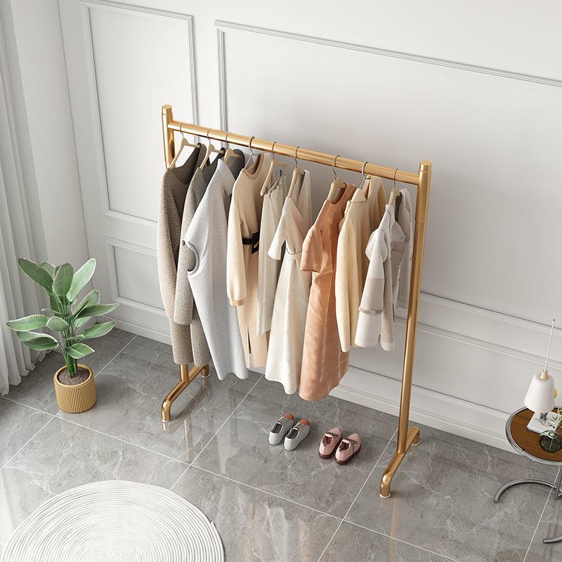 AQL新款家厂约家简挂衣架铁艺伸缩地卧室用衣架简易落晾衣服架子