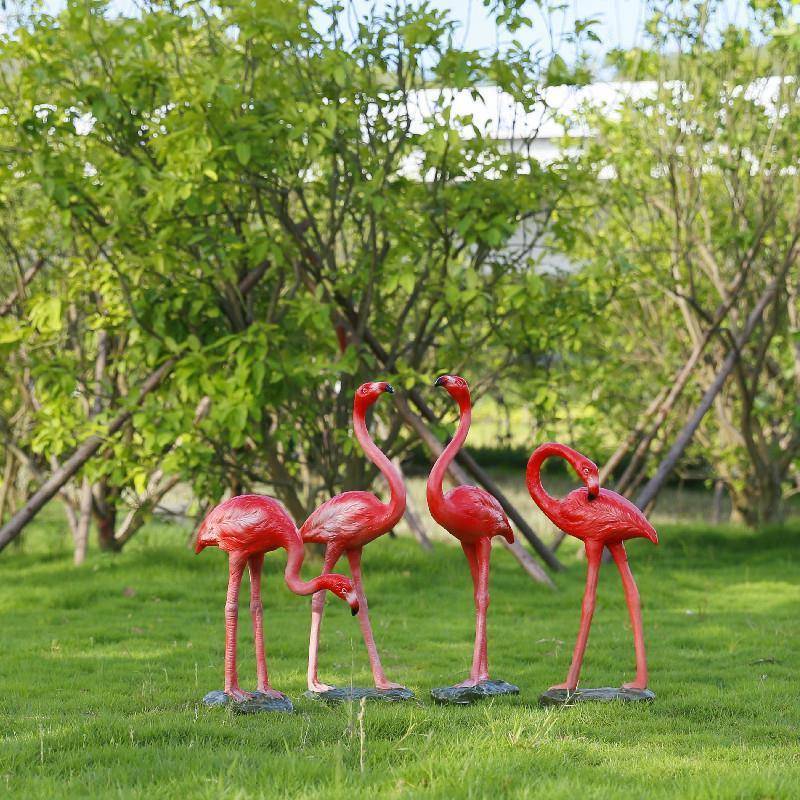 仿真装火烈鸟林玻璃钢塑婚礼雕道具摆件幼儿园酒SDU店别墅园饰工
