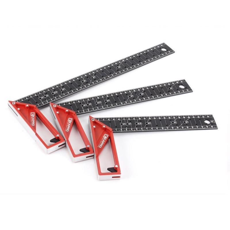 P新款以色列KARO压铸铝合EJM金直角尺94工5度0度木尺标注尺划线角