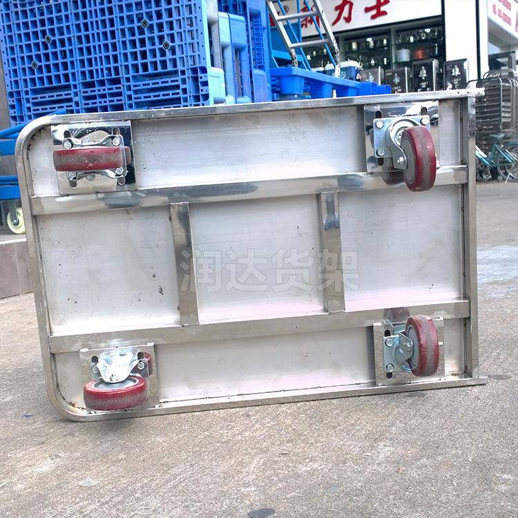 不拉锈钢手车可折叠平板推车静小拖车音工HTW地物流推车市场货车