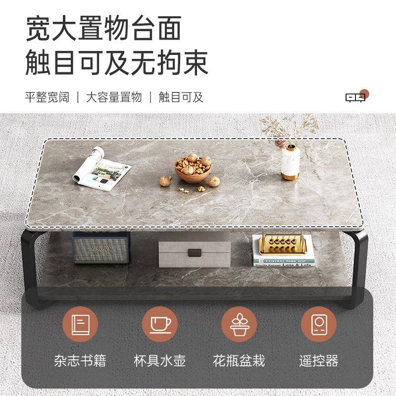 亿石家达茶几式家用茶桌沙发方几桌大理色纹现代简约风轻无品牌/