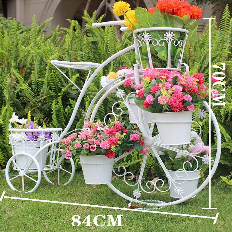 NWA花装饰做旧自饰行车装花架室外铁艺物庭院花艺园现代花架置架