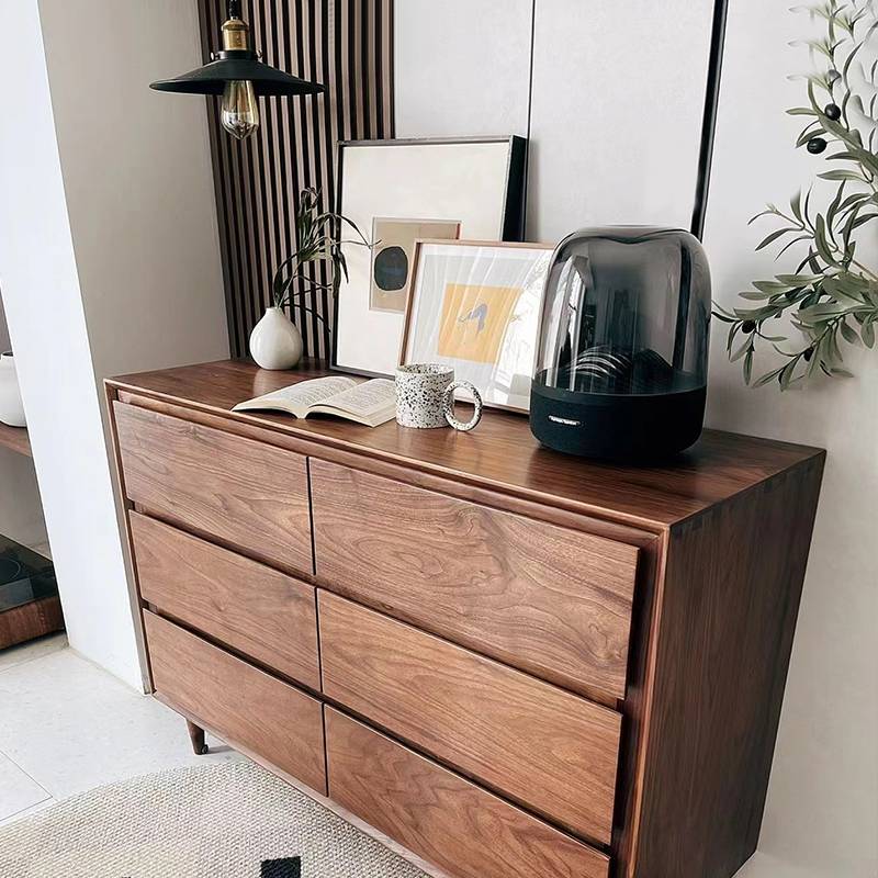 北美黑胡桃木大板茶桌餐桌定 制转角电脑桌书桌台面桌板实木桌面