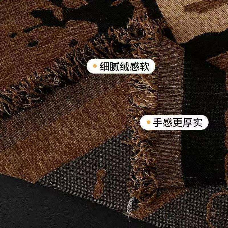新款雪尼尔沙发垫防四简季约双面滑皮沙发通防抓ZPD垫盖巾用