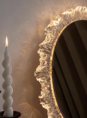 面网红化梳妆镜带29449灯台式桌卧室台镜子轻妆奢美妆镜智能大号