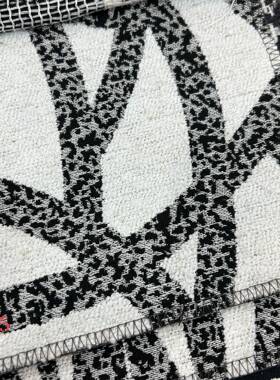 门幅14CM黑白线条几何图案5面料雪黑尼尔提WIA花白枕布抱料