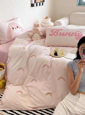 可爱卡通棉纯四件套全棉套学生三被件套1.5m18WZ102160米床单床笠