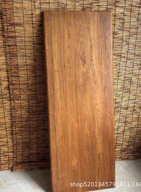 老板原木大板定风木化桌面旧木RHO板复古电脑桌飘窗吧台板可实榆